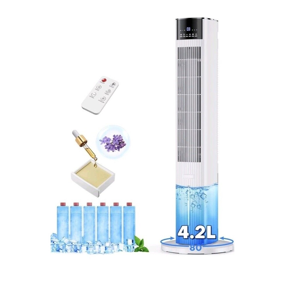 42 INCH Swamp Cooler Air Conditioner w/4 Mode &3 Speed, Aroma&Memory Function, 1